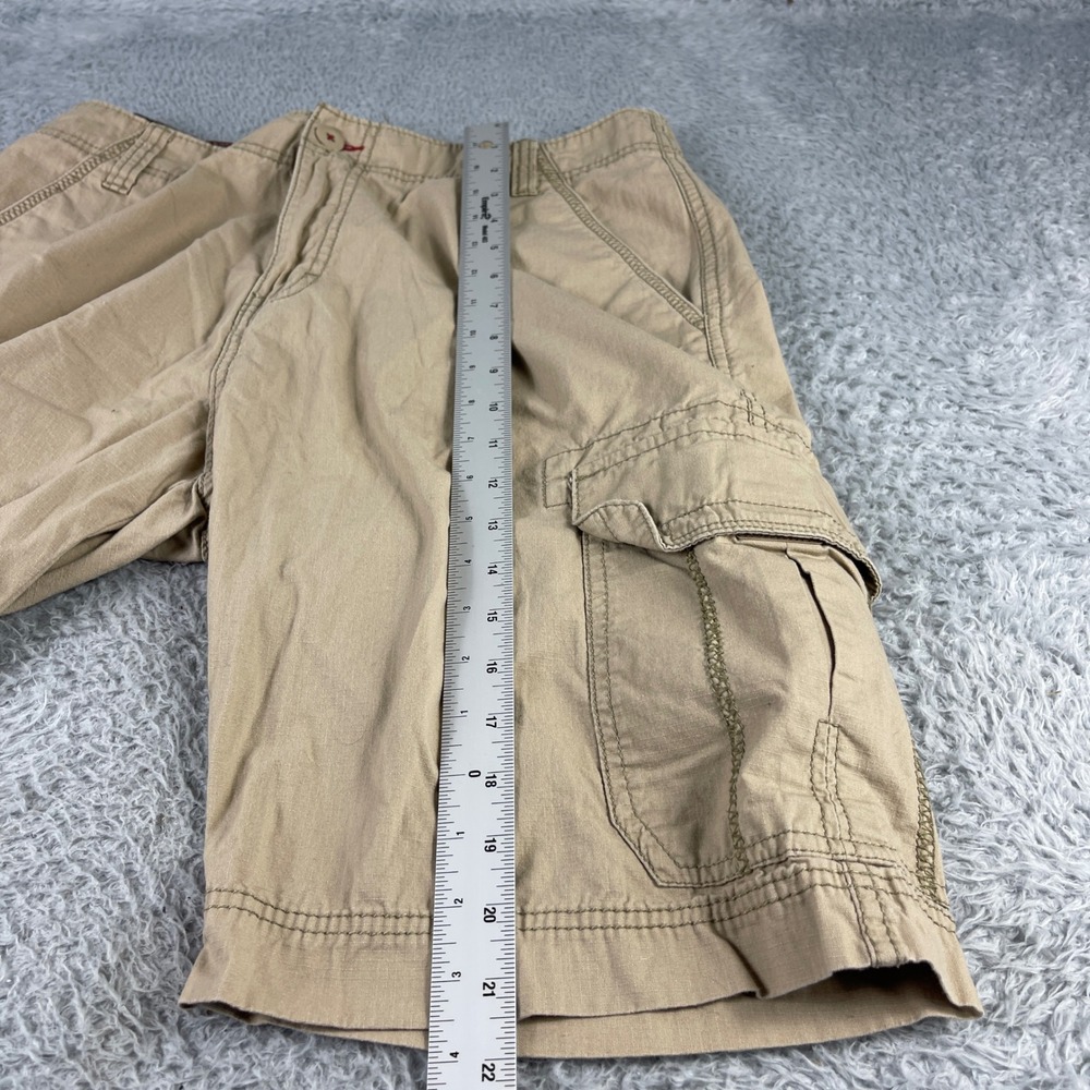 Mens Tan Khaki Cotton Ripstop Cargo Shorts Camo Lined Waist Size 33 Utility - Picture 7 of 10